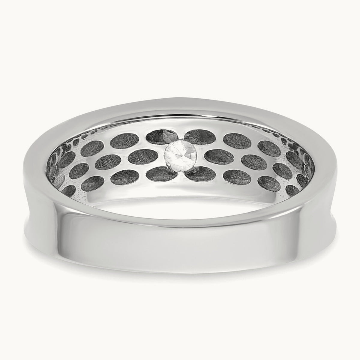 IB Goodman Mens Polished Complete 1/2ct Diamond Ring, 14K White Gold