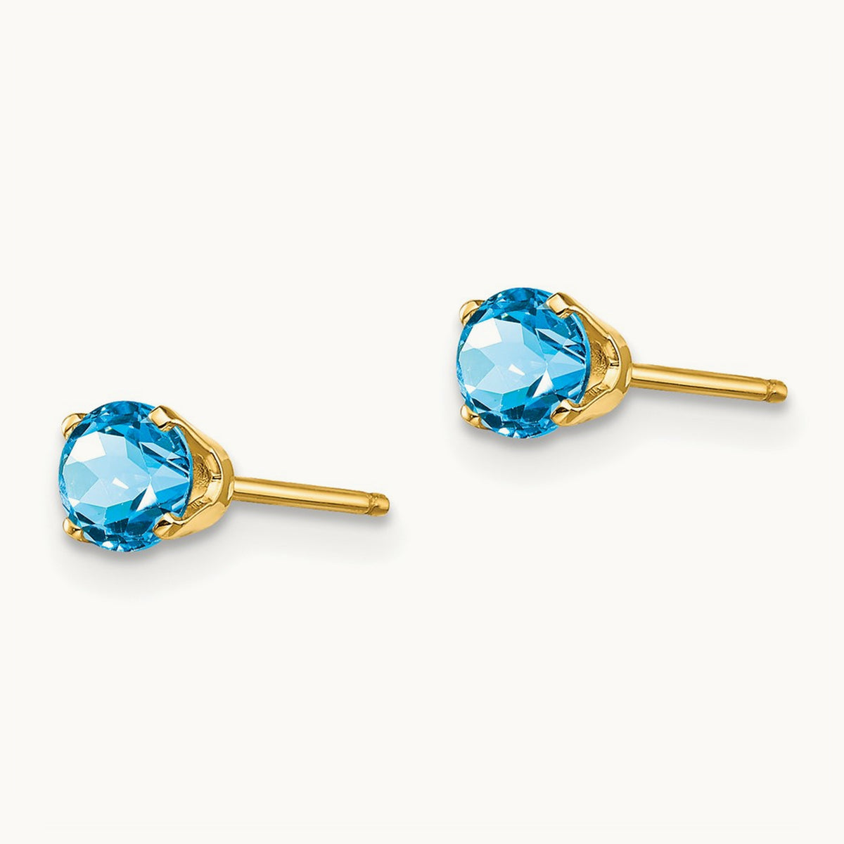 December/Blue Topaz Post Earrings — 4mm