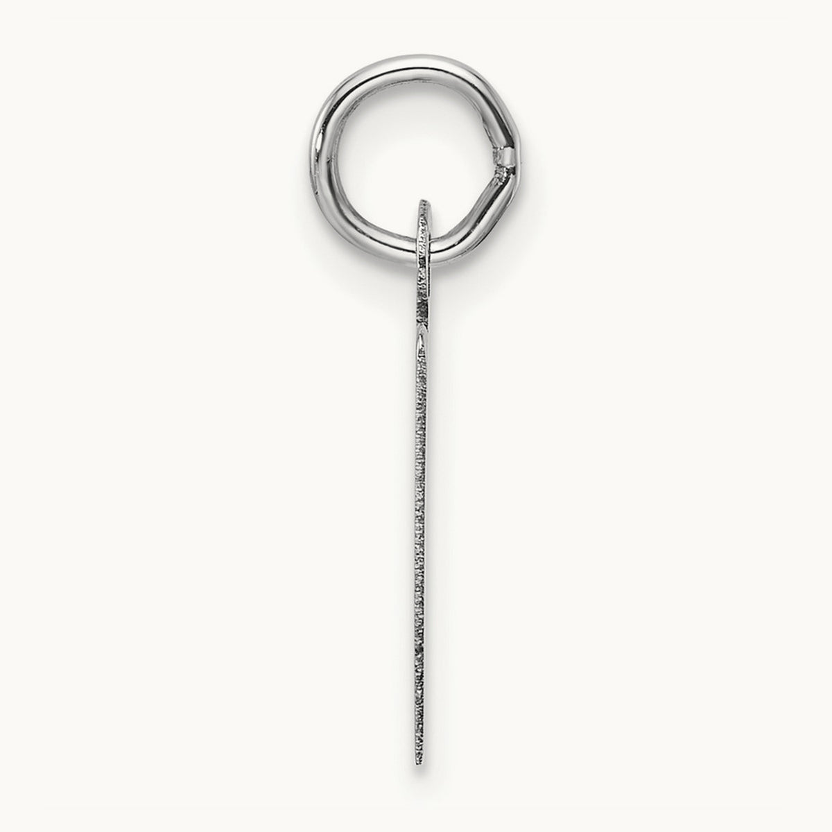 Slanted Block Initial Charm — 14K White Gold, V