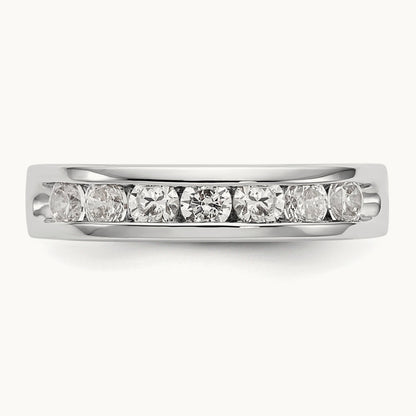 7- Stone Channel Band Mounting, 3mm, 14K White Gold