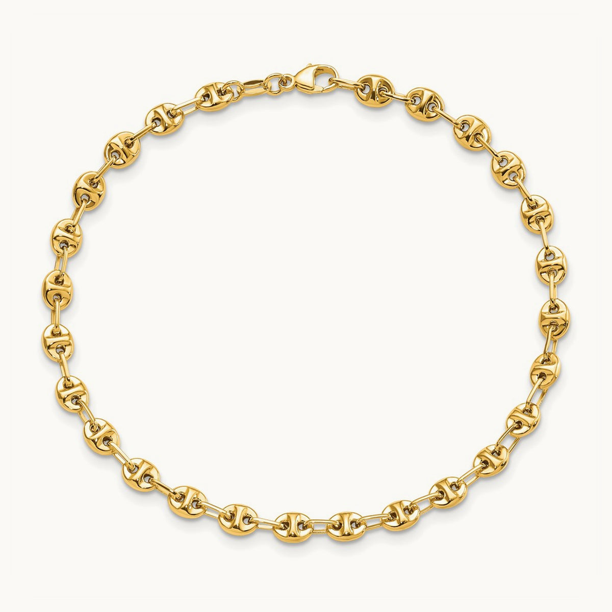 Polished Fancy Link Bracelet, 14K