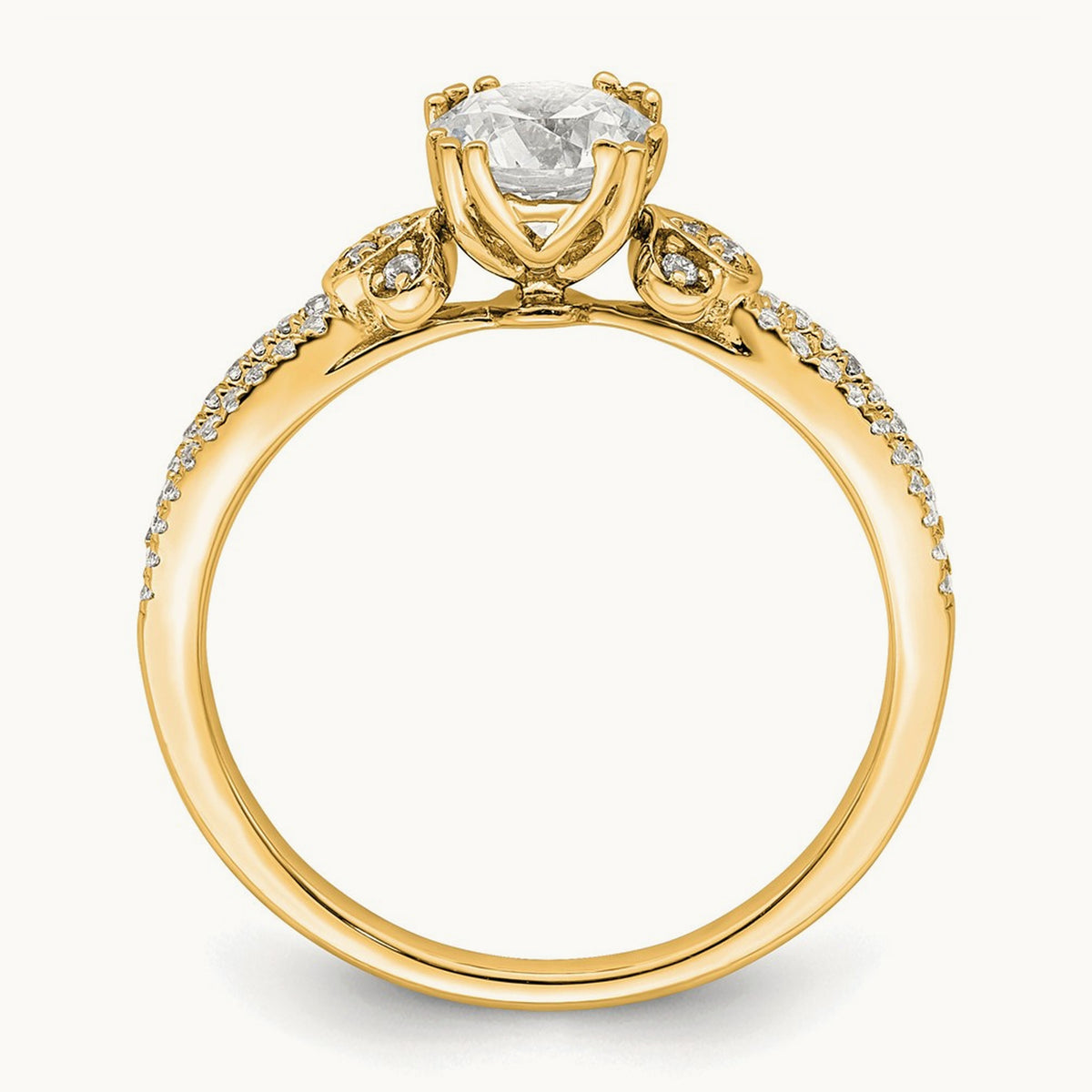 Gold Round Split Shank Semi-Mount Engagement Ring, 0.75 ct tw