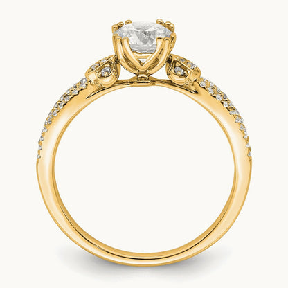Gold Round Split Shank Semi-Mount Engagement Ring, 0.75 ct tw