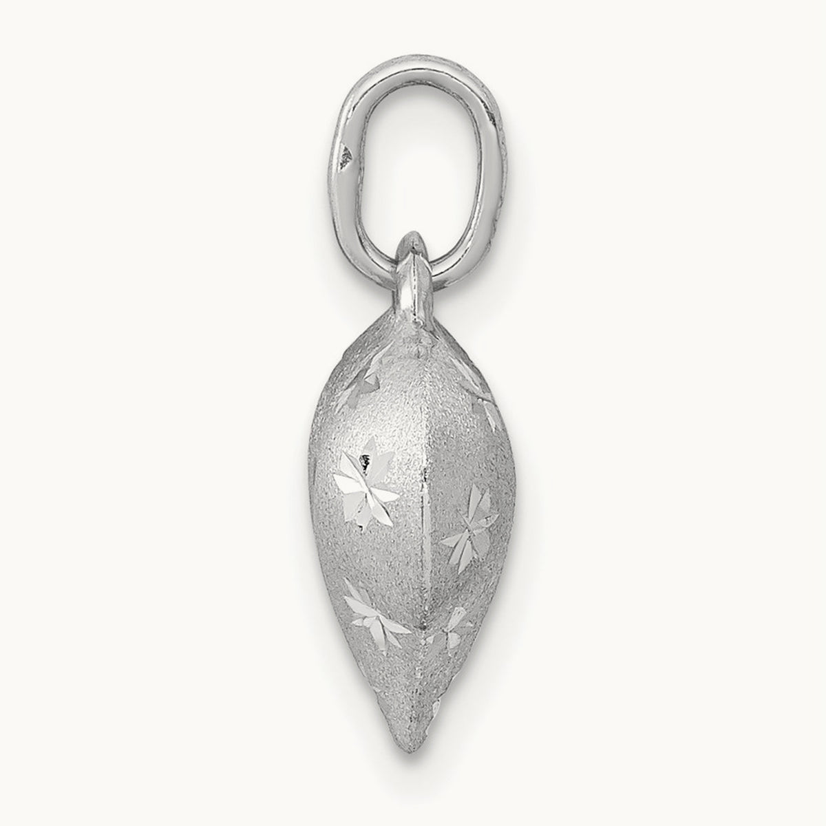 Satin Diamond-cut 3D Puffed Heart Pendant, 14K White Gold