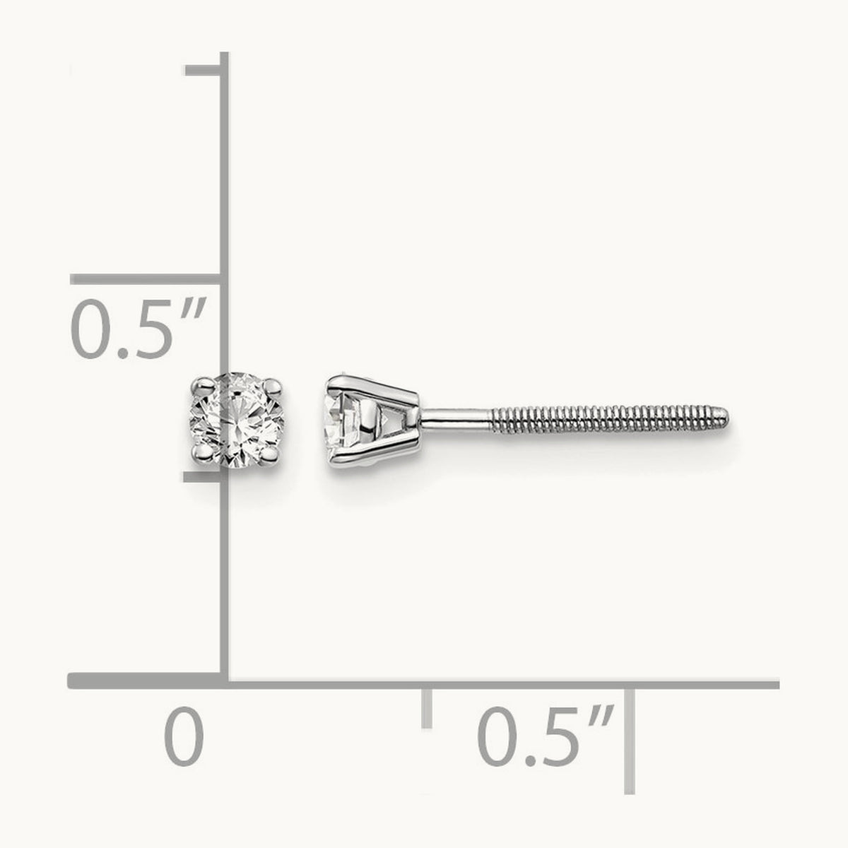 Round Diamond Stud Earrings — 14K White Gold, 0.21 ct tw