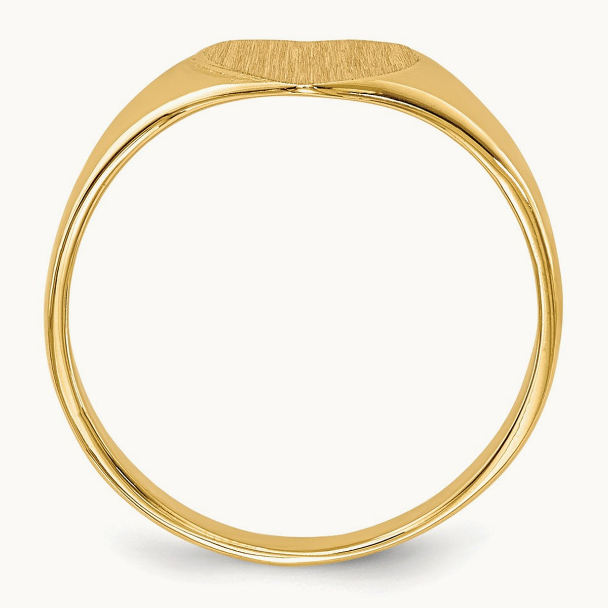 Closed Back Heart Signet Ring — 14K Yellow Gold, 8.5x7.5mm, 6