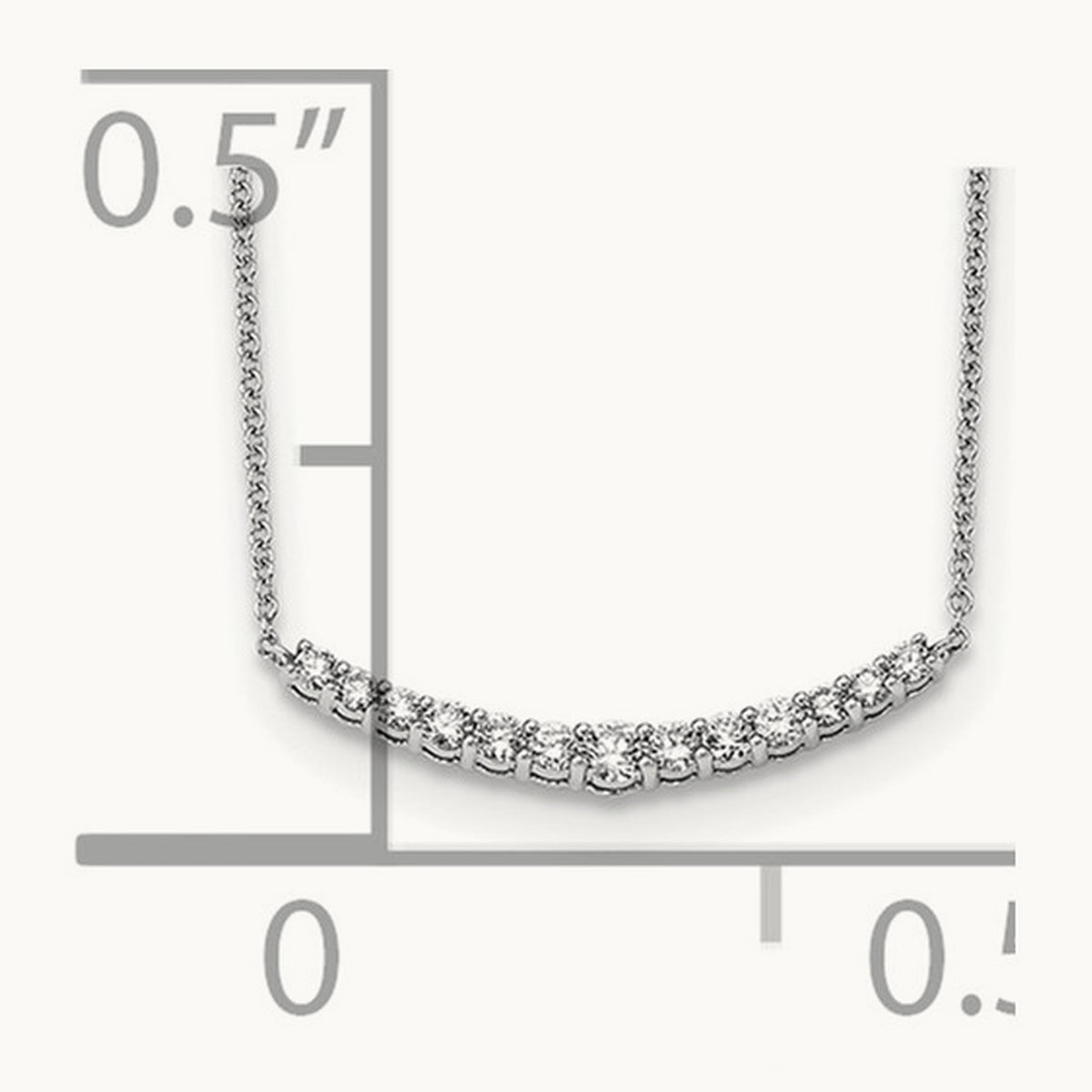 TO Fashion Bar Necklace, 0.50 ct tw Lab-Grown Diamond — 14K White Gold