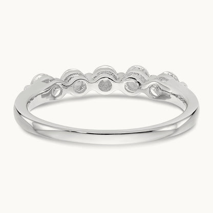 5-Stone Diamond Band, 14K White Gold