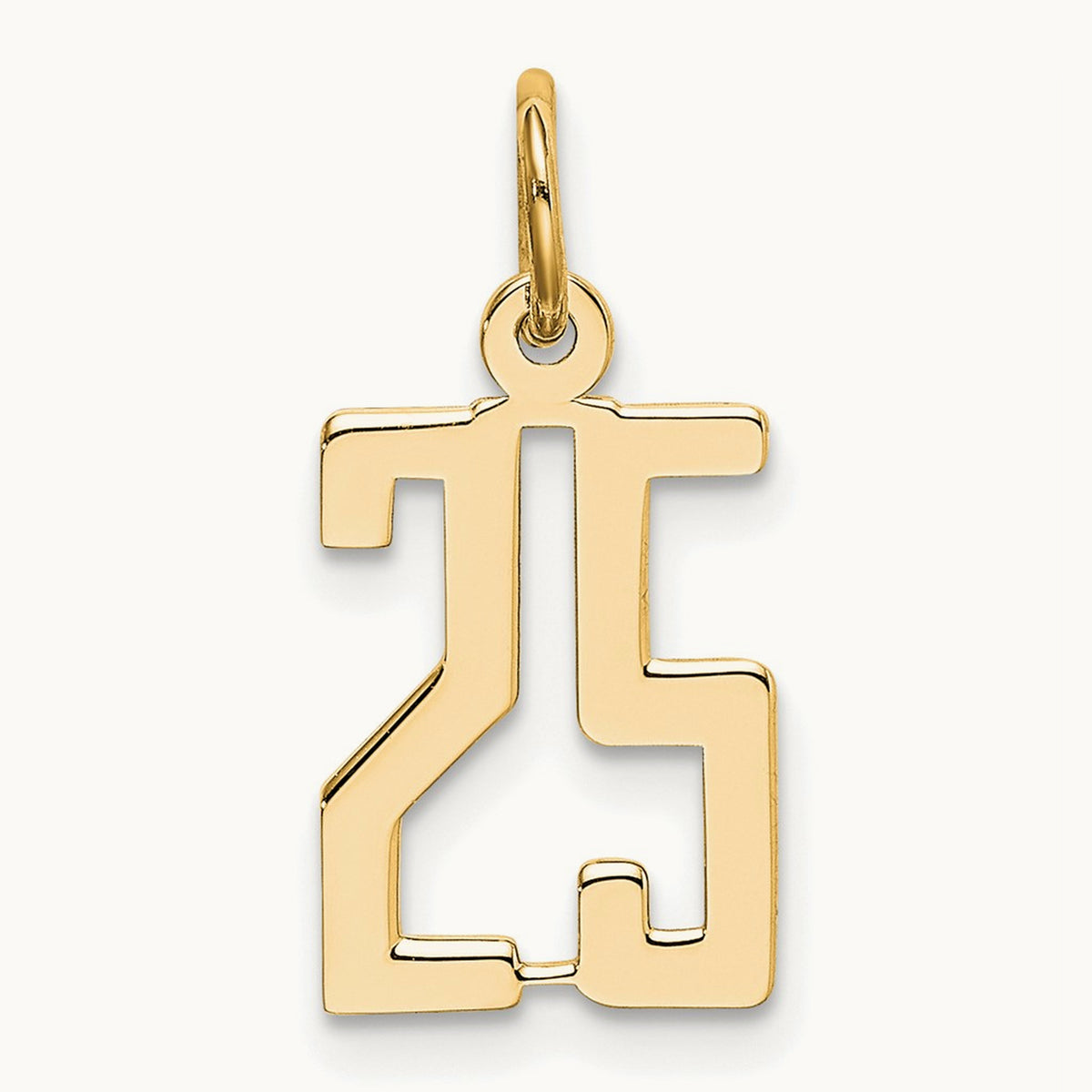 Small Elongated Number 25 Charm, 14K