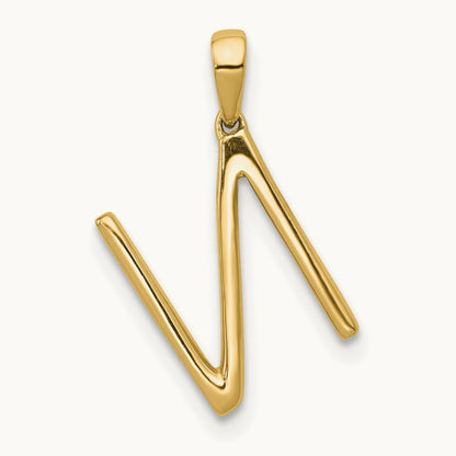 Diamond Letter N Initial Pendant, 14K