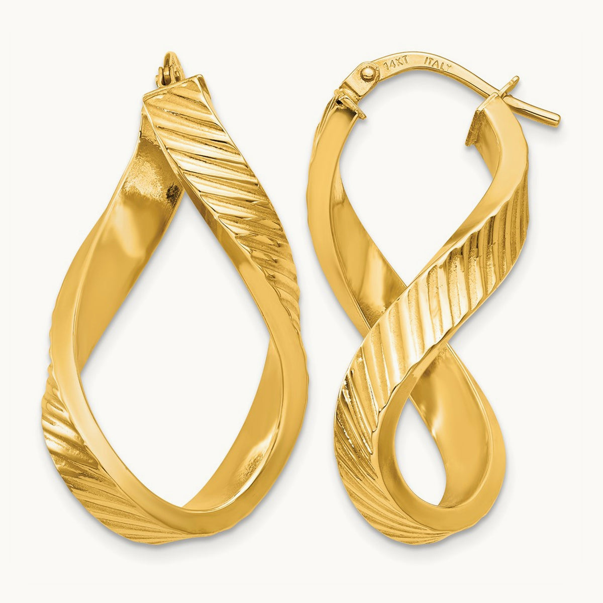 Twisted Textured Oval Hoop Earrings — photo set
