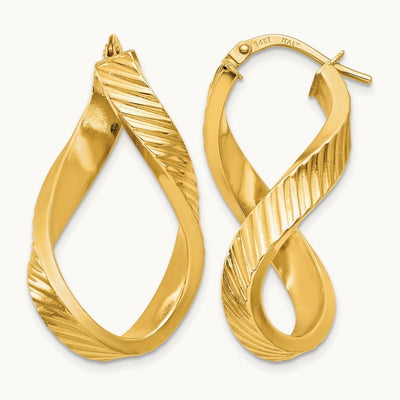 Twisted Textured Oval Hoop Earrings — photo set