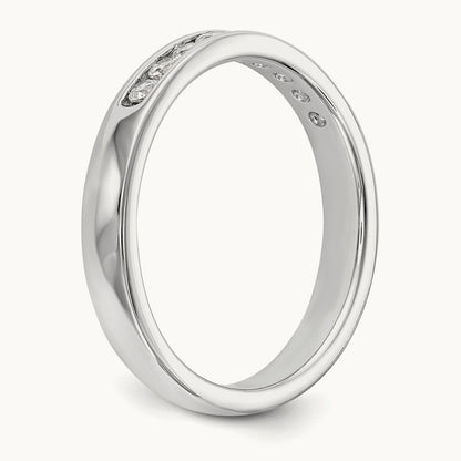 9-Stone Diamond Channel Band, 14K White Gold