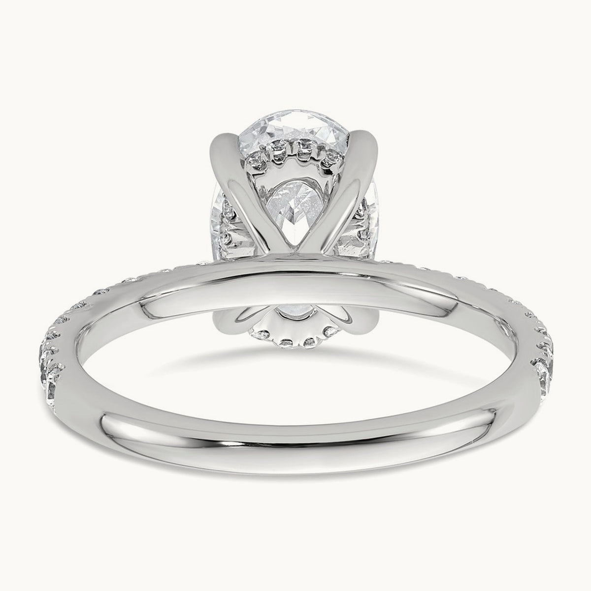 Oval Solitaire Engagement Ring, 1.25-4.50 ct tw Lab-Grown Diamond — 14K White Gold