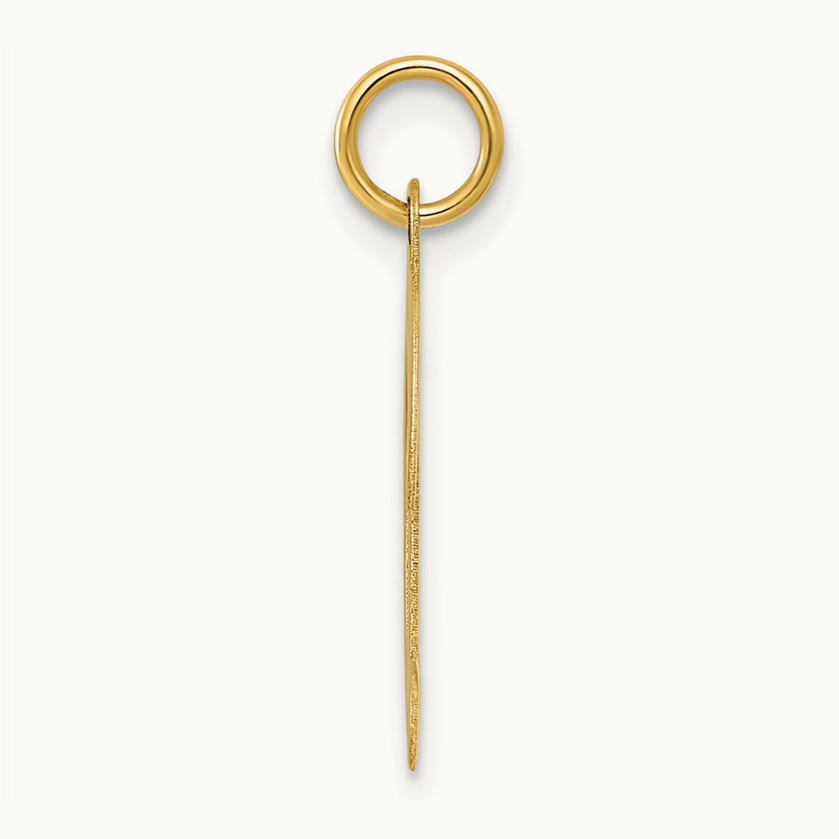 Large Script Initial Charm — 14K Yellow Gold, D