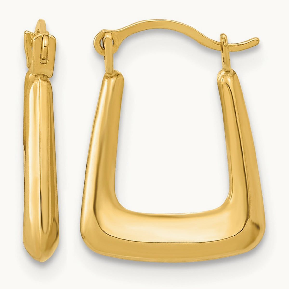 Polished Hollow Fancy Hoops, 14K