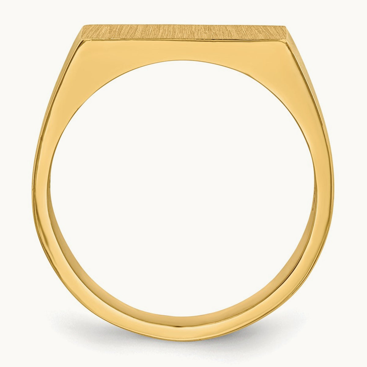 15.0x9. Closed Back Mens Signet Ring, 0mm, 14K