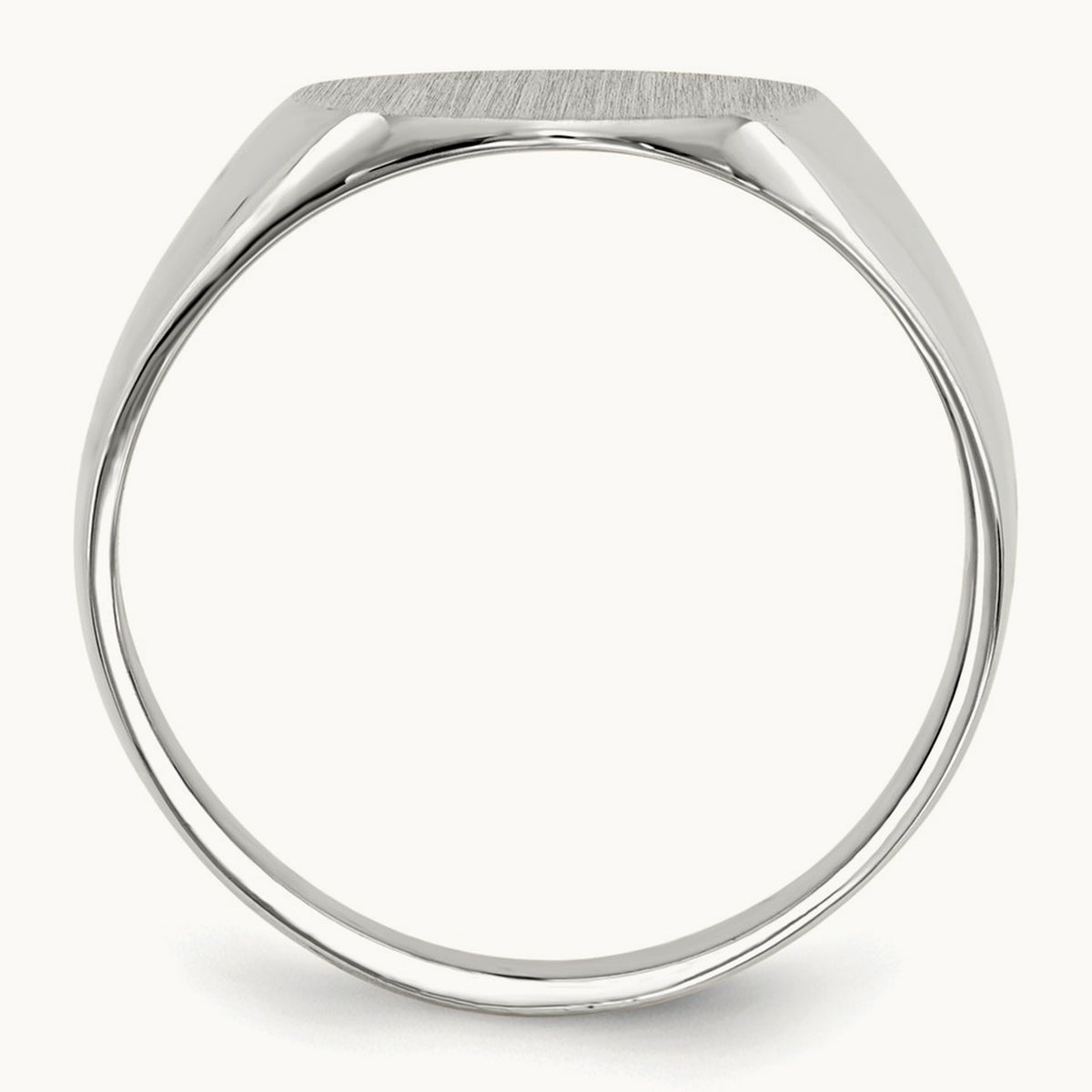 12.0x12. Closed Back Signet Ring, 5mm, 14K White Gold