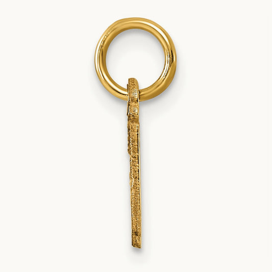 Cutout Letter W Initial Pendant, 14K Yellow Gold