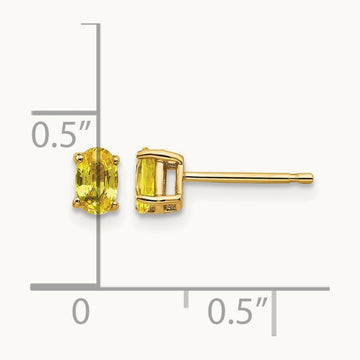Sapphire Earrings, 14K Yellow
