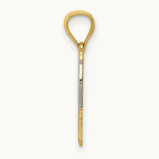 MOM Pendant, 14K with Rhodium