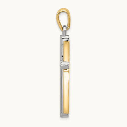 Cross Pendant, 14K Two-tone