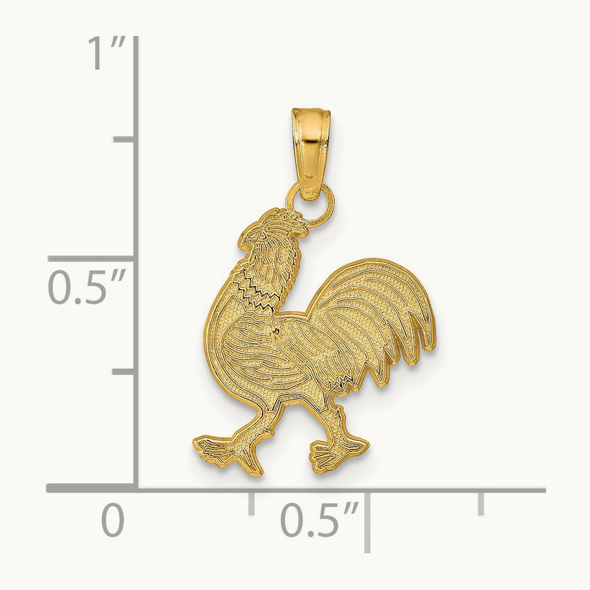 Rooster Pendant, 14K