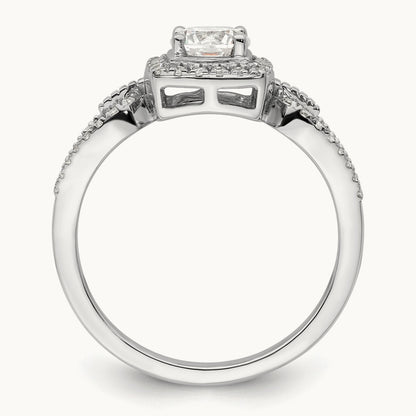 Halo Engagement Ring, 0.75 ct tw Lab-Grown Diamond