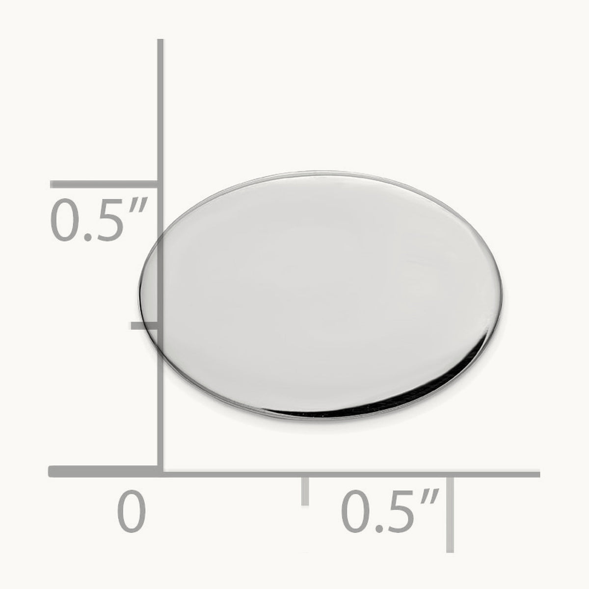 Men's Oval Tie Tac — 14K White Gold