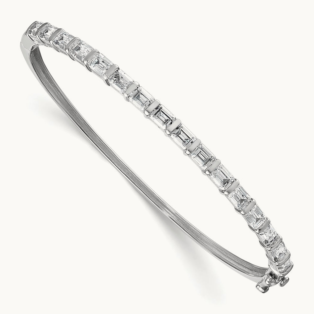 Bangle, 3.25 ct tw Lab-Grown Diamond — 14K White Gold