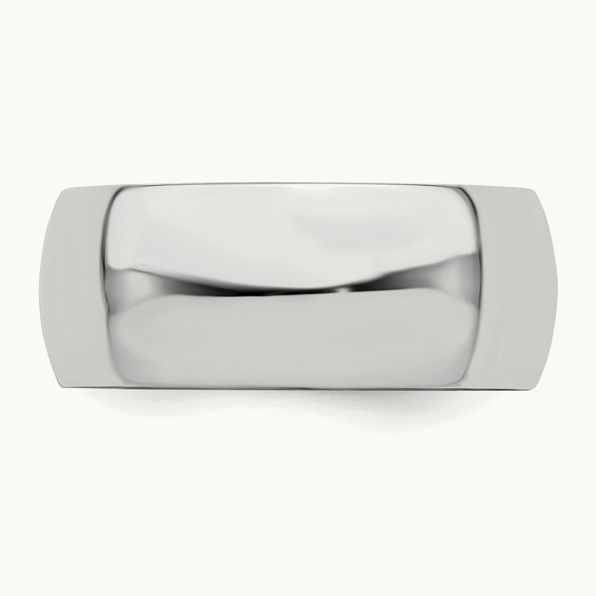 Rhodium-plated Half-Round Band — photo set (2)