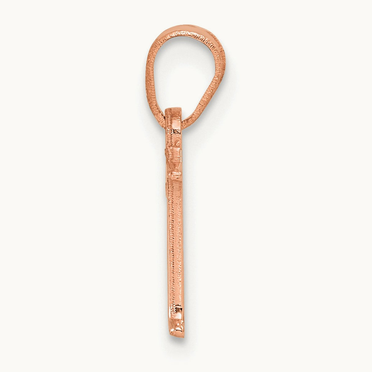 Polished Block Initial Pendant — 14K Rose Gold, M