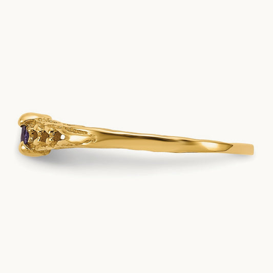 Madi K Amethyst Birthstone Baby Ring, 3mm, 14K