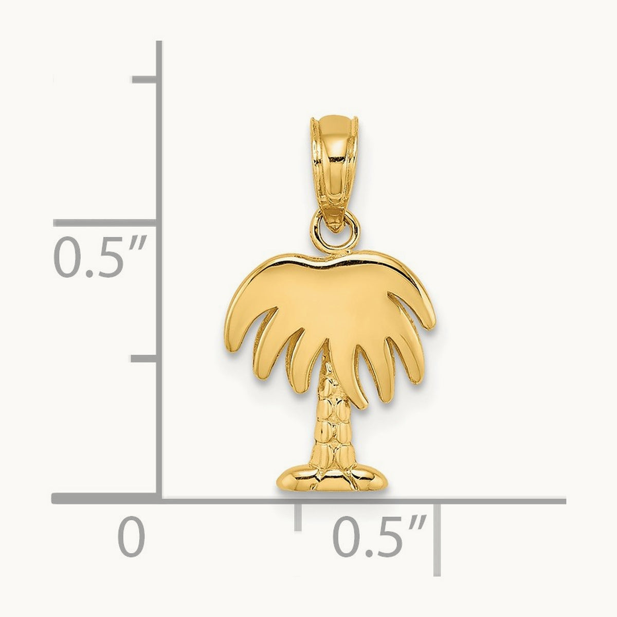 Charleston Palm Tree Charm — 14K Yellow Gold, 18mm