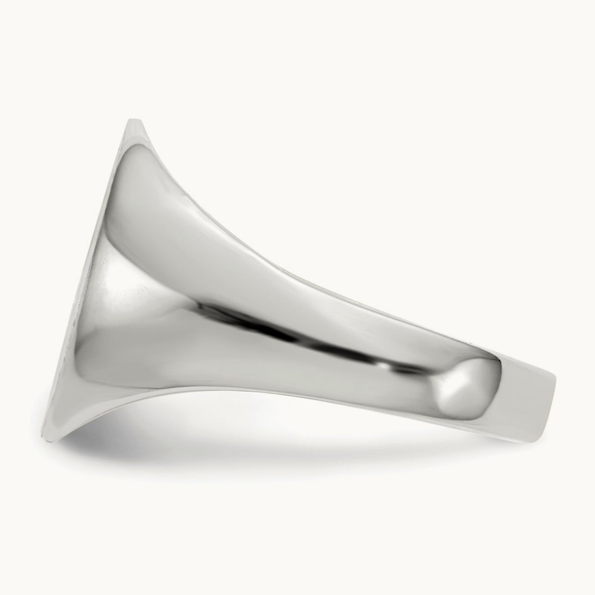 12.0x12. Closed Back Signet Ring, 5mm, 14K White Gold