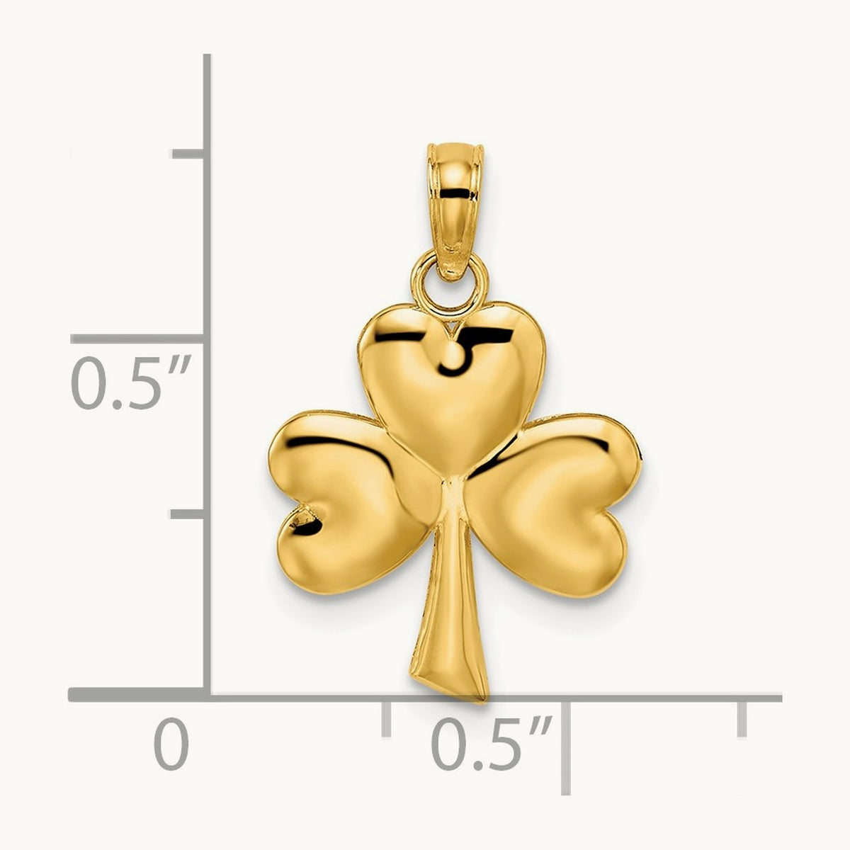 3-Leaf Clover Charm, 14K