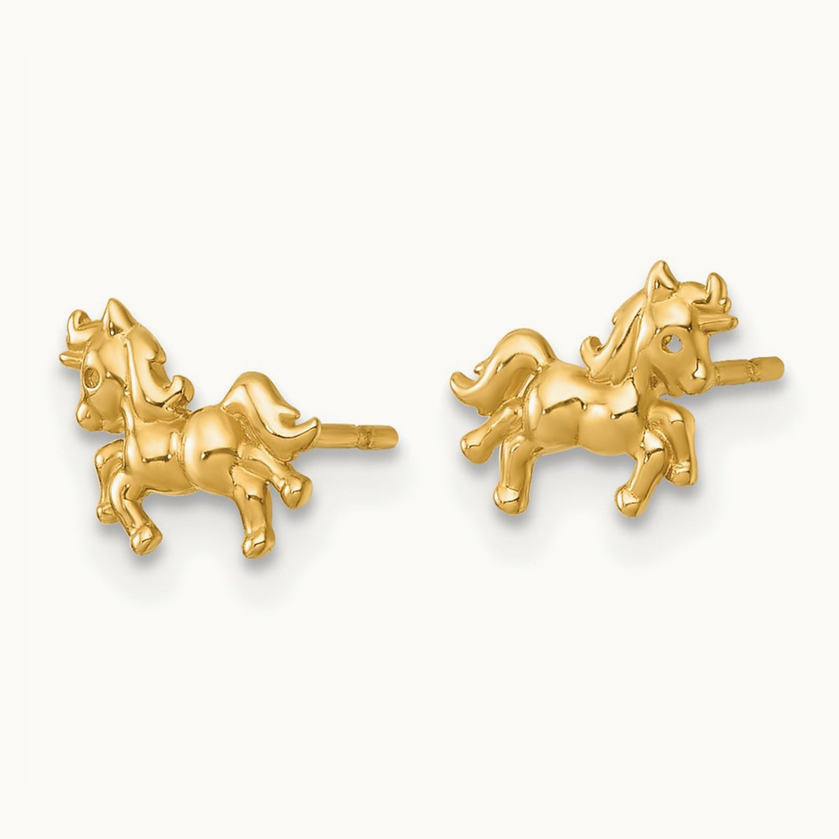 Polished Unicorn Post Earrings — 6.6mm