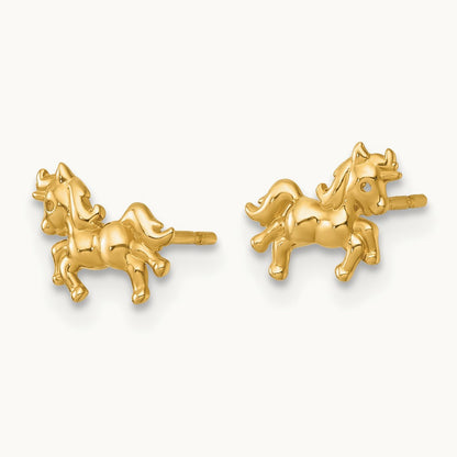 Polished Unicorn Post Earrings — 6.6mm