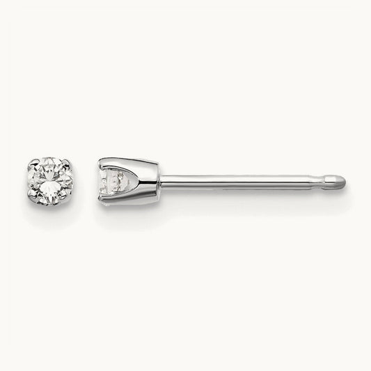 Diamond Stud Push-on Post Earrings — 2.4mm