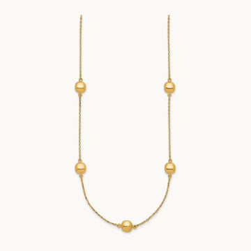 Polished 5 Station 16in w/2 in ext. Necklace, 14K