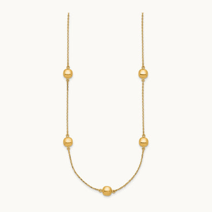 Polished 5 Station 16in w/2 in ext. Necklace, 14K