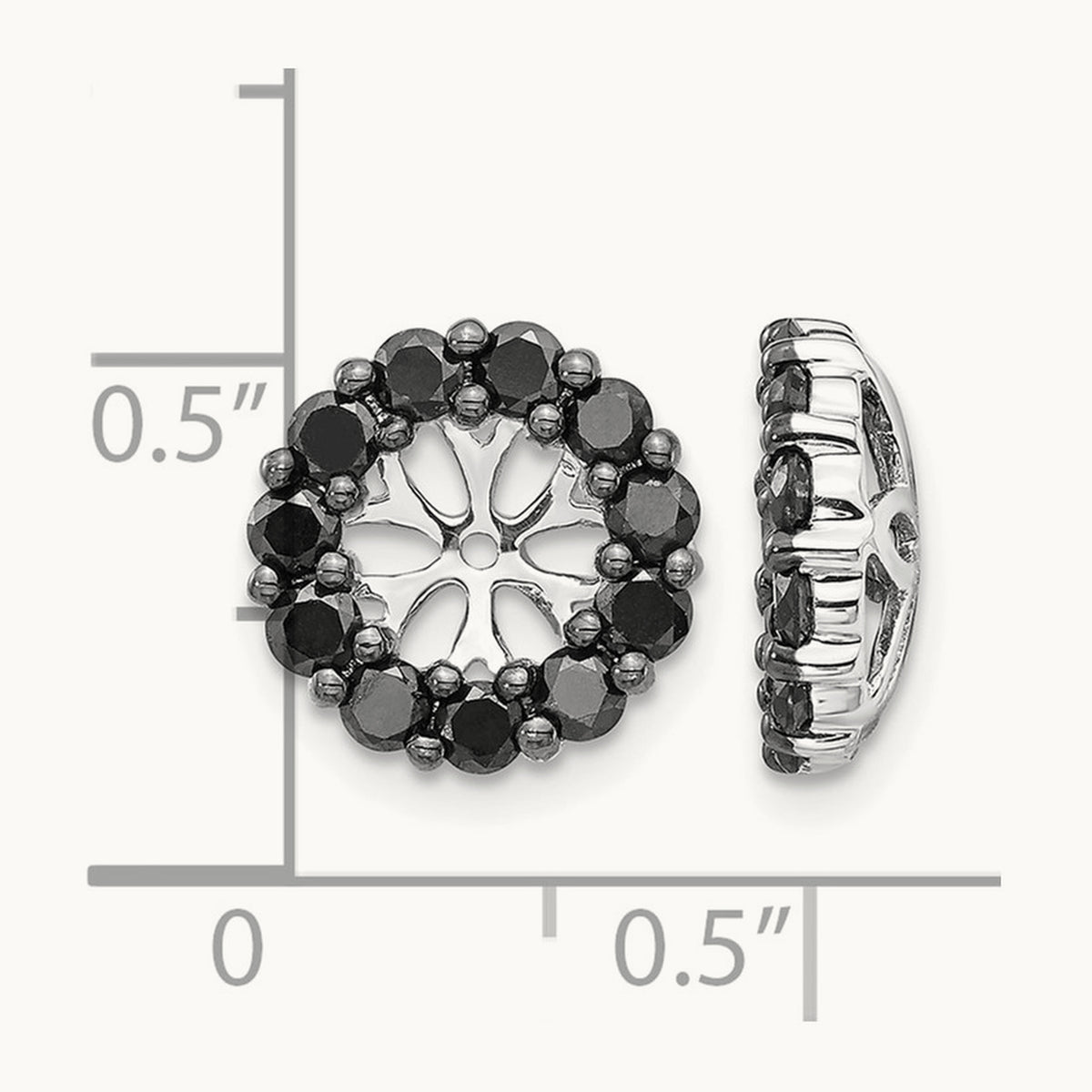 Black Diamond Earring Jackets, 14K White Gold