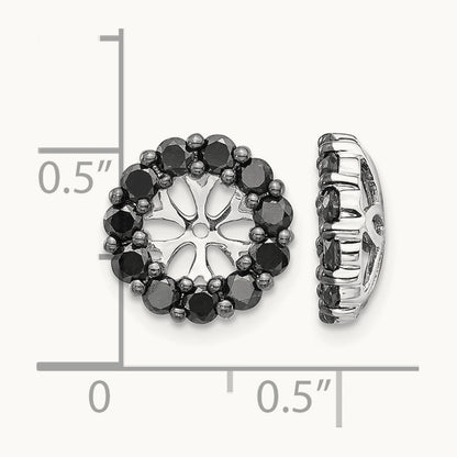 Black Diamond Earring Jackets, 14K White Gold