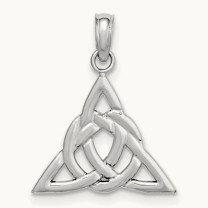 Celtic Trinity Knot Charm, 14K White Gold