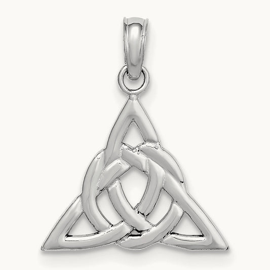 Celtic Trinity Knot Charm — 14K White Gold