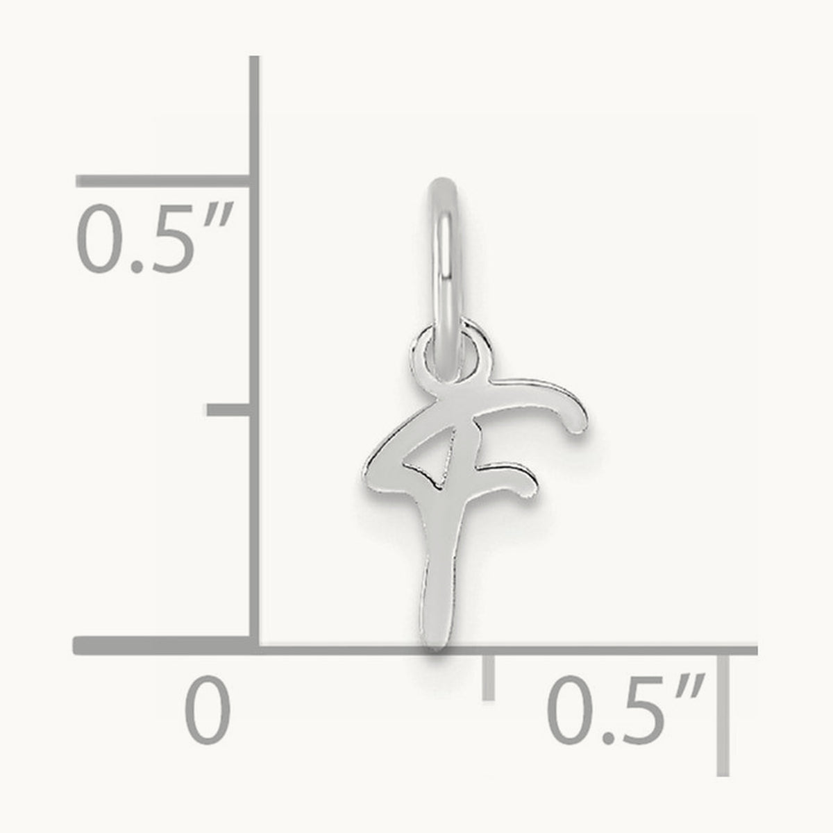 Uppercase Initial Charm — 14K White Gold, F