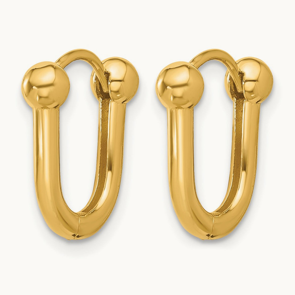 Polished Hinged Hoop Earrings, 14K — Leslie's