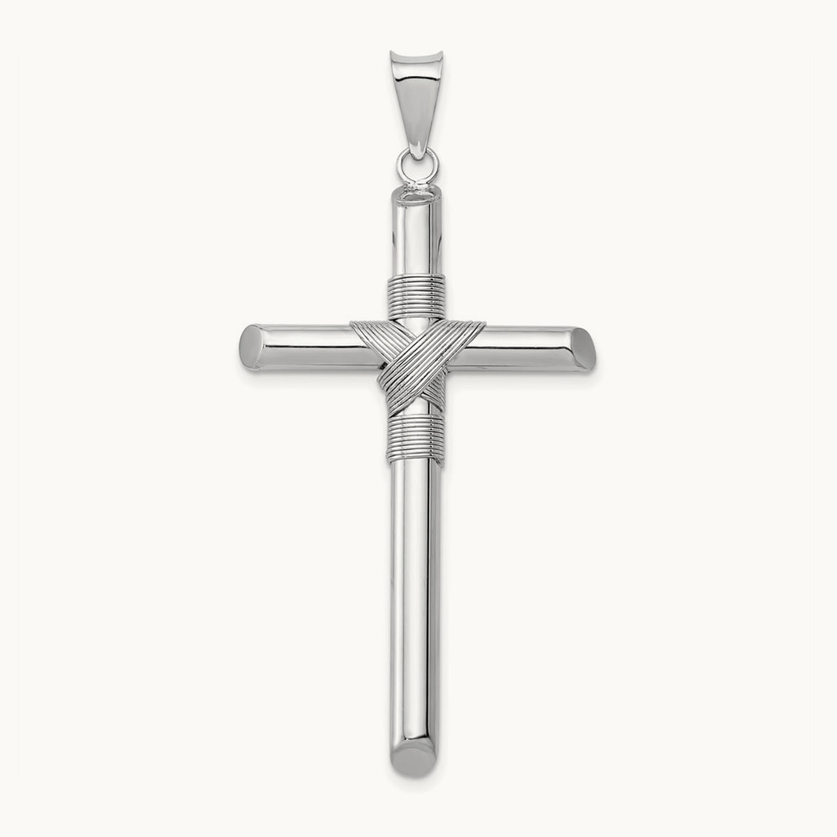 Center Wrap Tube Cross Pendant — 51.36mm