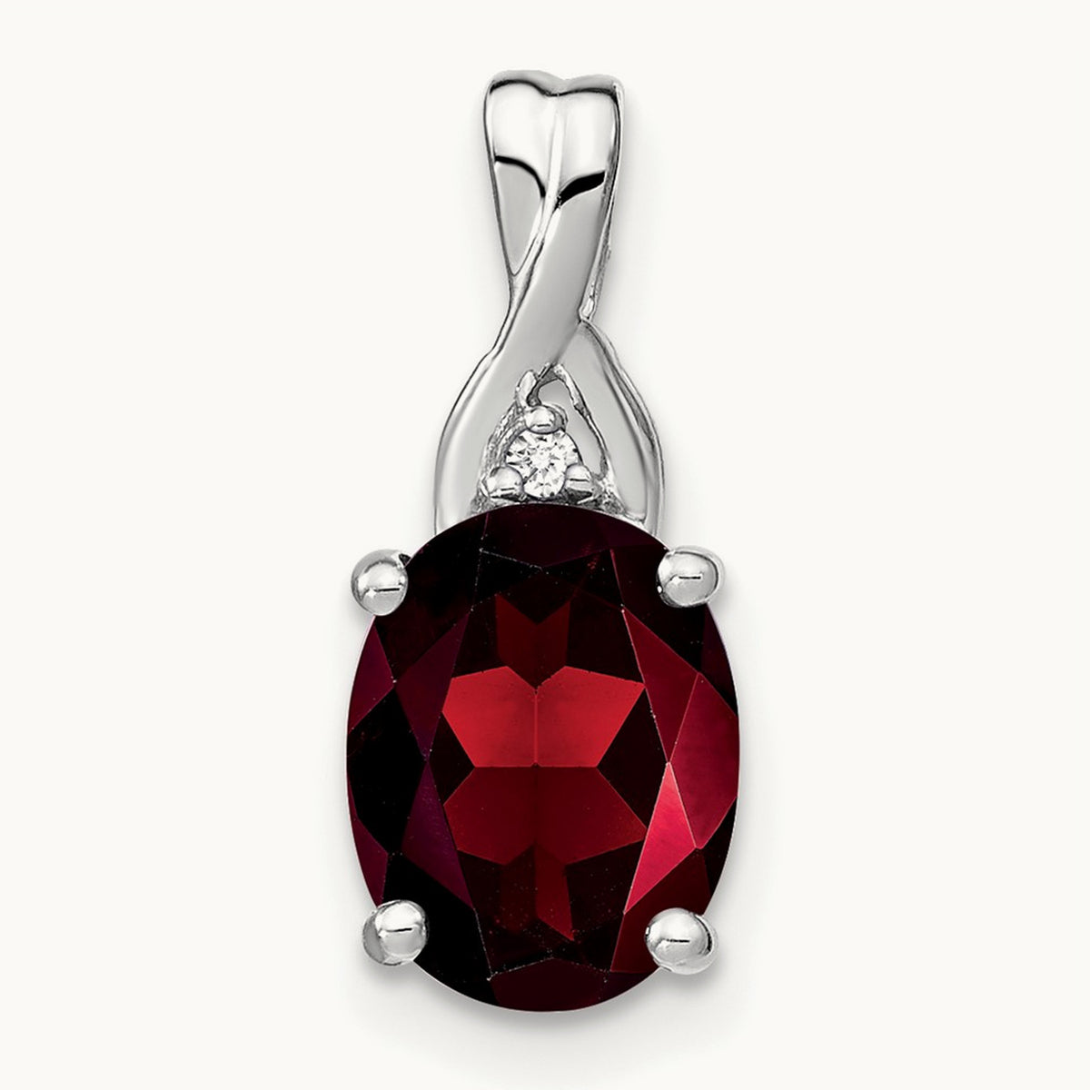 Oval Garnet and Diamond Pendant — photo set