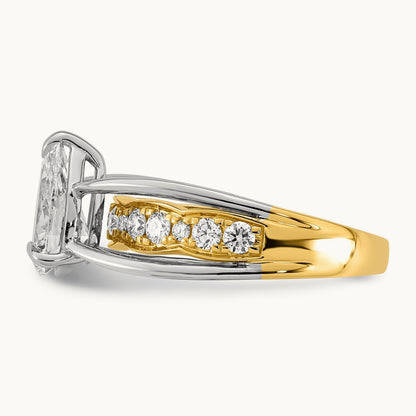 14ktt Certified Pear Center Lab Grown Diamond VS+ F+ Ring — 1.97 ct tw